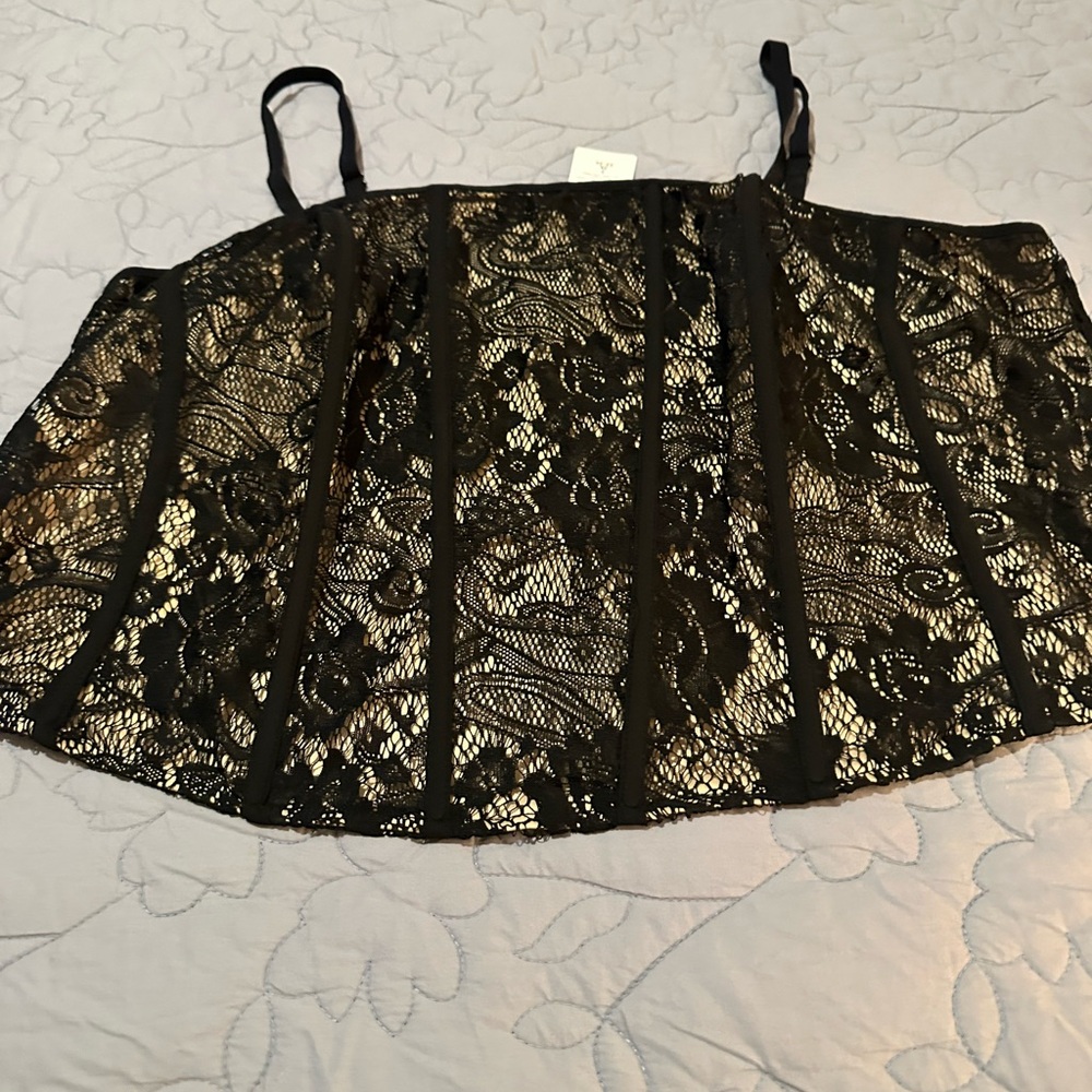 Torrid Black Lace Mesh Corset
